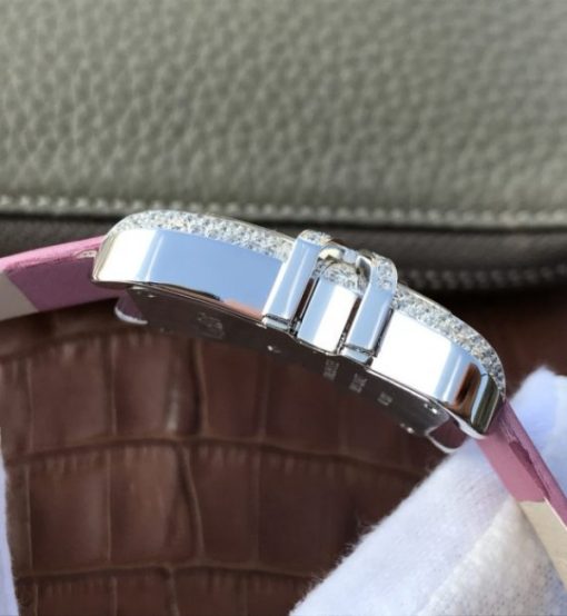 Replica Cartier High Jewelry Watches WJ306014 Pink Dial Pink Fabric Strap - Image 5
