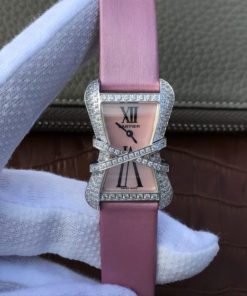 Replica Cartier High Jewelry Watches WJ306014 Pink Dial Pink Fabric Strap
