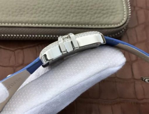 Replica Cartier High Jewelry Watches WJ306014 Blue Dial Blue Fabric Strap - Image 3