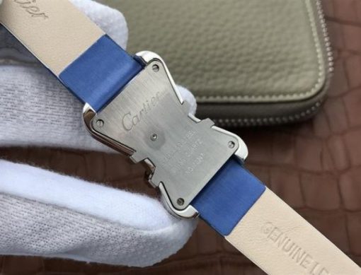 Replica Cartier High Jewelry Watches WJ306014 Blue Dial Blue Fabric Strap - Image 5