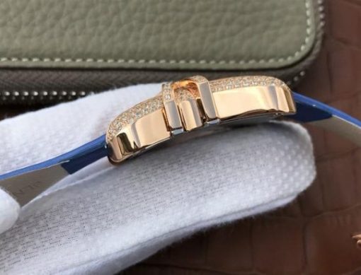Replica Cartier High Jewelry Watches RG WJ306014 Blue Dial Blue Fabric Strap - Image 4