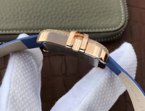 Replica Cartier High Jewelry Watches RG WJ306014 Blue Dial Blue Fabric Strap - Image 5