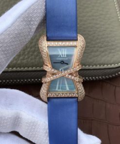 Replica Cartier High Jewelry Watches RG WJ306014 Blue Dial Blue Fabric Strap