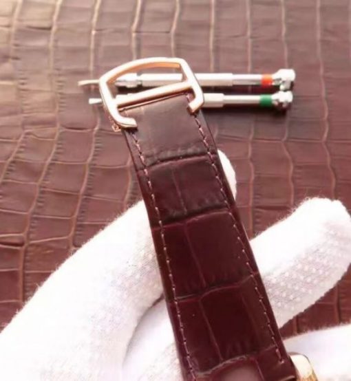 Replica Cartier Tank MC RG Brown Dial RG Mark Brown Leather Strap - Image 7