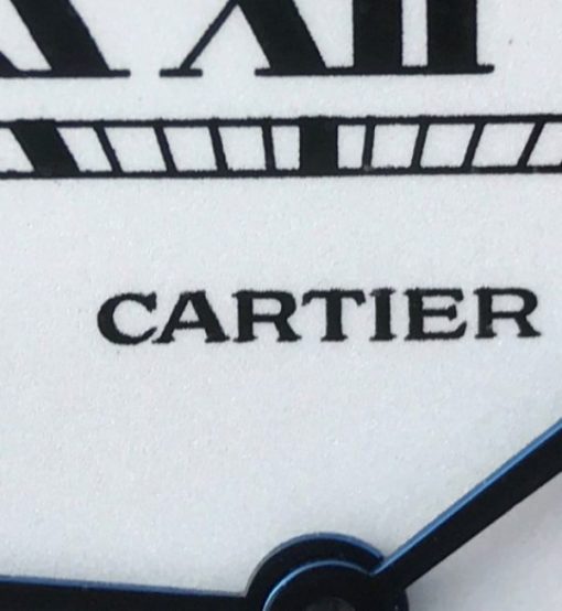 Replica Cartier Tank Solo SS White Dial Black Leather Strap Ronda Quartz - Image 8