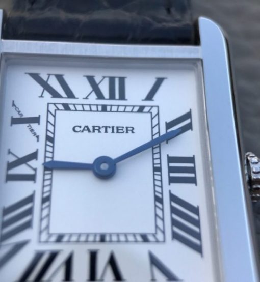 Replica Cartier Tank Solo SS White Dial Black Leather Strap Ronda Quartz - Image 10