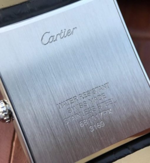 Replica Cartier Tank Solo SS White Dial Black Leather Strap Ronda Quartz - Image 18