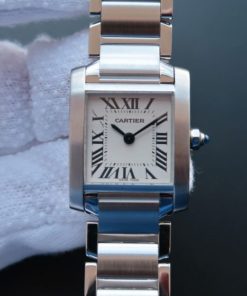 Replica Cartier Tank Francaise Ladies Whtie Dial SS Bracelet Ronda Quartz