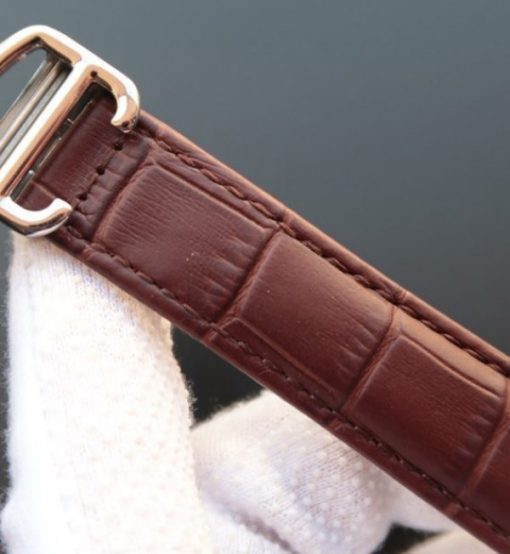 Replica Cartier Santos WH100651 Diamond SS Black Dial Leather Strap A9015 - Image 7