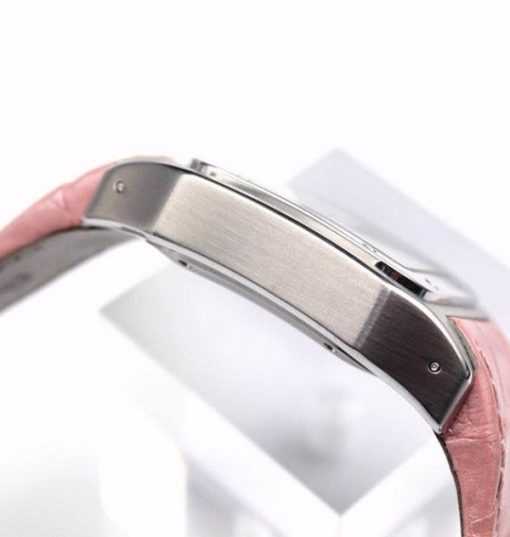 Replica Cartier V6 Santos 100 W20126X8 36mm White Dial Black Leather Strap - Image 7
