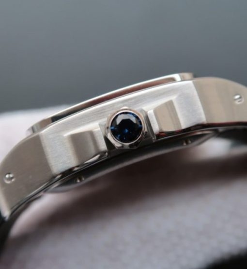 Replica Cartier V6 Santos 100 W20106X8 36mm White Dial Black Leather Strap A2824 - Image 3
