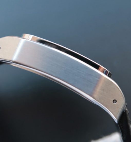 Replica Cartier V6 Santos 100 41mm White Dial Black Leather Strap A2824 - Image 4