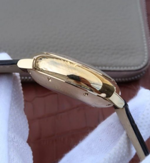 Replica Cartier Ballon Bleu De Cartier Chrono 44mm YG Black Dial Leather Strap A8101 - Image 4