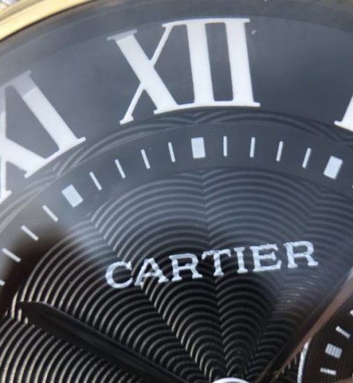 Replica Cartier Ballon Bleu De Cartier Chrono 44mm YG Black Dial Leather Strap A8101 - Image 8