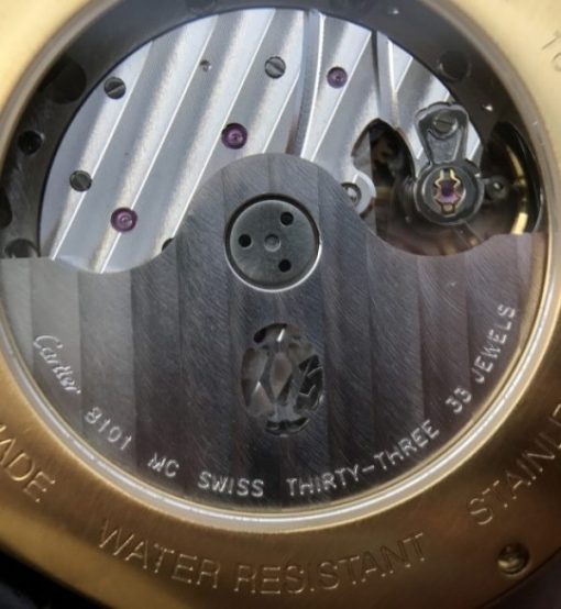 Replica Cartier Ballon Bleu De Cartier Chrono 44mm YG Black Dial Leather Strap A8101 - Image 14