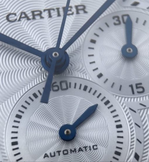 Replica Cartier Ballon Bleu De Cartier Chrono 47mm YG White Dial Leather Strap A8101 - Image 9