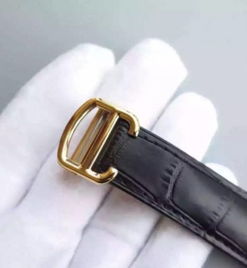 Replica Cartier Ballon Bleu 40mm YG Diamonds Bezel White Dial Leather Strap MIYOTA9015 - Image 8