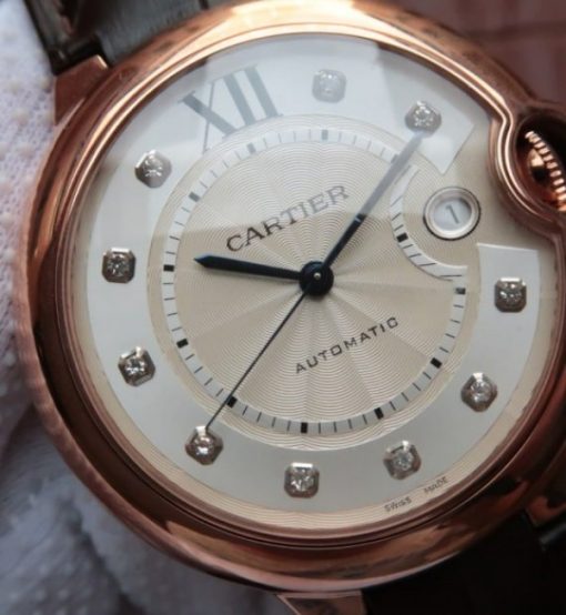 Replica Cartier JF Ballon Bleu 42mm RG White Dial Leather Strap MIYOTA9015 - Image 3