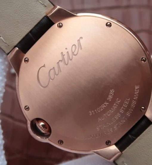 Replica Cartier JF Ballon Bleu 42mm RG White Dial Leather Strap MIYOTA9015 - Image 6