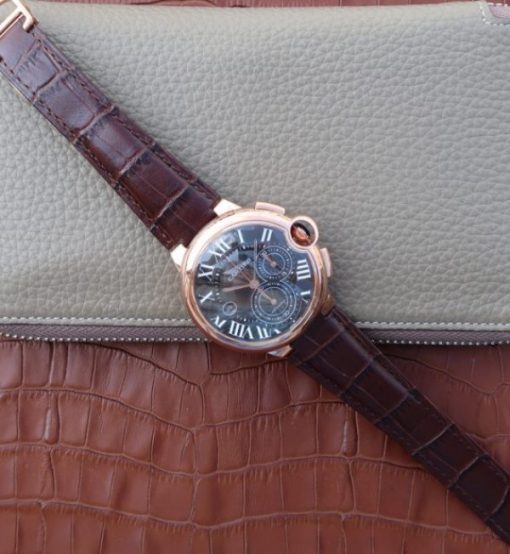 Replica Cartier Ballon Bleu De Cartier Chrono RG Black Dial A8101 - Image 8