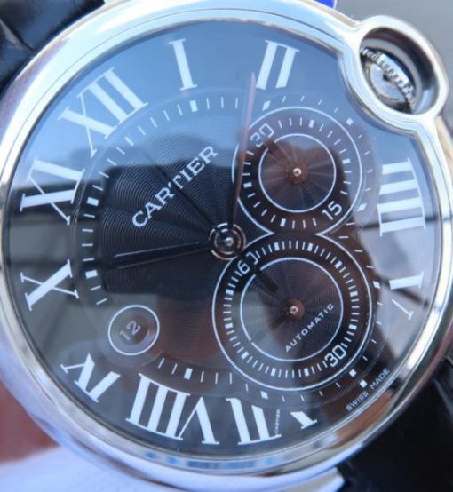 Replica Cartier Ballon Bleu De Cartier Chrono SS Black Dial A8101 - Image 3
