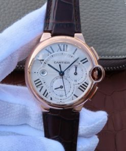 Replica Cartier Ballon Bleu De Cartier Chrono RG White Dial A8101