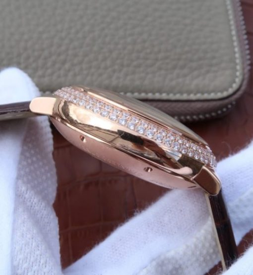 Replica Cartier Ballon Bleu De Cartier Chrono RG White Dial Diamonds Bezel A8101 - Image 5