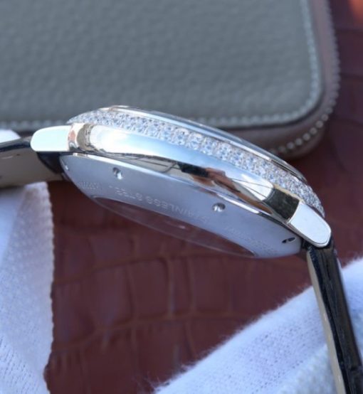 Replica Cartier Ballon Bleu De Cartier Chrono SS White Dial Diamonds Bezel A8101 - Image 5