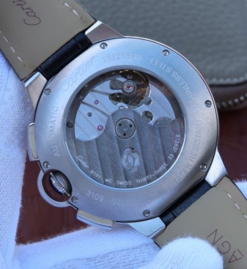 Replica Cartier Ballon Bleu De Cartier Chrono SS White Dial Diamonds Bezel A8101 - Image 6