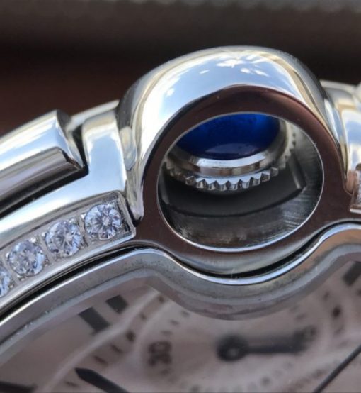 Replica Cartier Ballon Bleu De Cartier Chrono SS White Dial Diamonds Bezel A8101 - Image 9