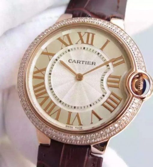 Replica Cartier Ballon Bleu 40mm RG Diamonds Bezel Whit Dial RG Mark MIYOTA9015 - Image 2