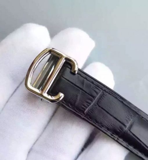 Replica Cartier Ballon Bleu 40mm Diamonds Bezel Black Dial Leather Strap MIYOTA9015 - Image 5