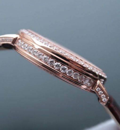 Replica Cartier Tourbillon RG Diamonds Dial&Bezel Leather Strap - Image 5