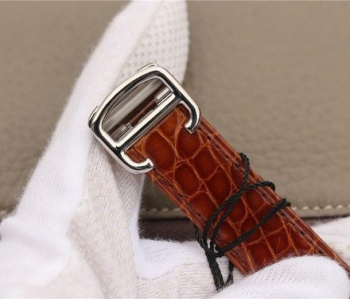 Replica Cartier Tank Reversible White Dial Leather Strap - Image 9