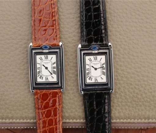 Replica Cartier Tank Reversible White Dial Leather Strap - Image 10