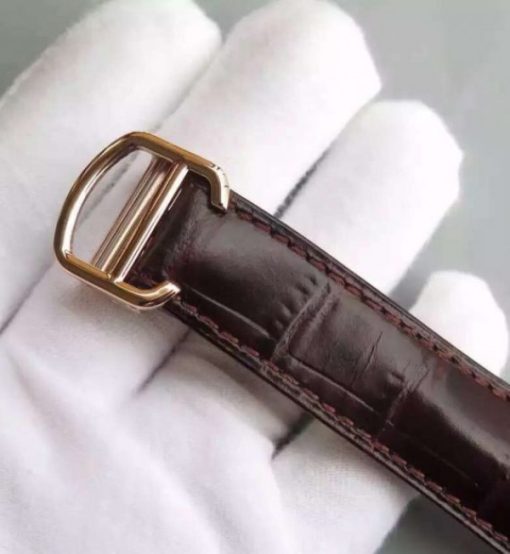 Replica Cartier Ballon Bleu Tourbillon RG Diamond Bezel Brown Leather Strap - Image 8