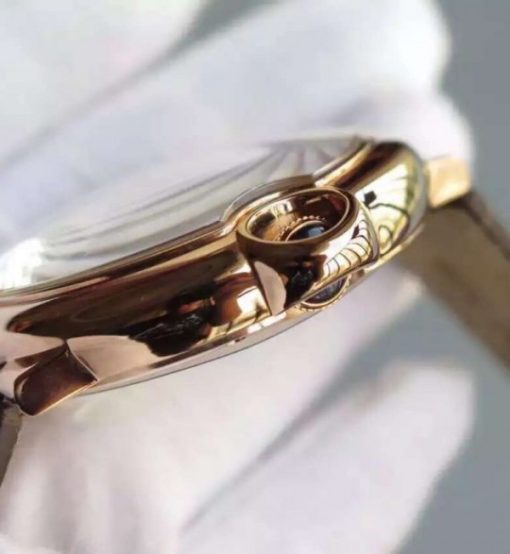 Replica Cartier Ballon Bleu Tourbillon YG Brown Leather Strap - Image 5