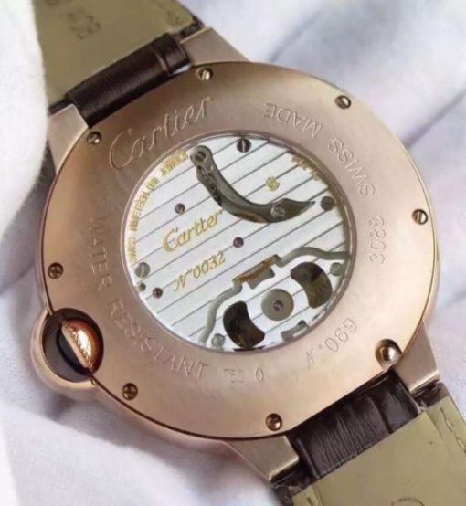 Replica Cartier Ballon Bleu Tourbillon YG Brown Leather Strap - Image 7