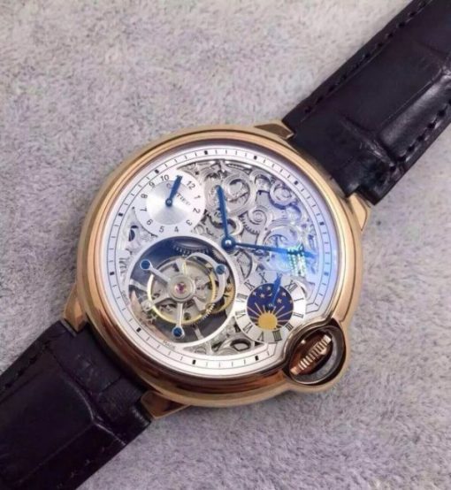 Replica Cartier Ballon Bleu Skeleton Tourbillon RG White Dial - Image 2