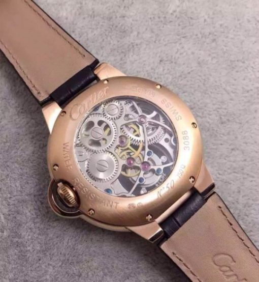 Replica Cartier Ballon Bleu Skeleton Tourbillon RG White Dial - Image 5