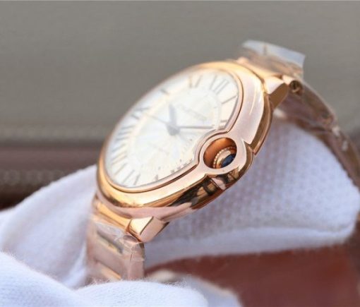 Replica Cartier Ballon Bleu 36mm RG White Textured Dial RG Bracelet - Image 6