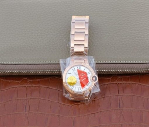 Replica Cartier Ballon Bleu 36mm RG White Textured Dial RG Bracelet - Image 14