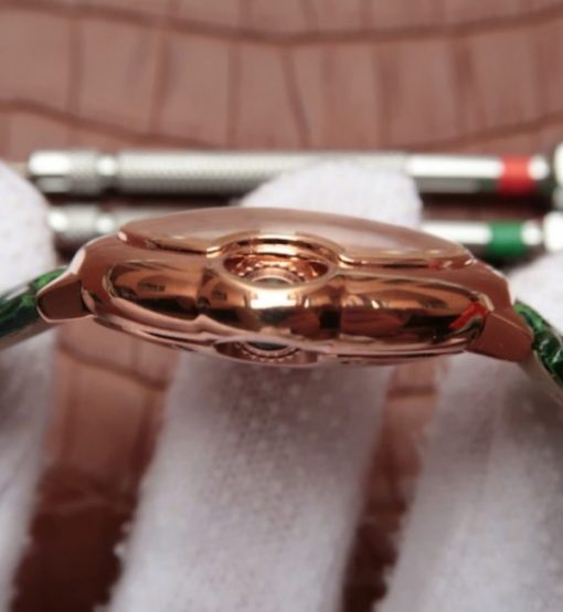 Replica Cartier Ballon Bleu 33mm RG White Textured Dial Leather Strap - Image 4