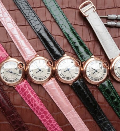 Replica Cartier Ballon Bleu 33mm RG White Textured Dial Leather Strap - Image 8