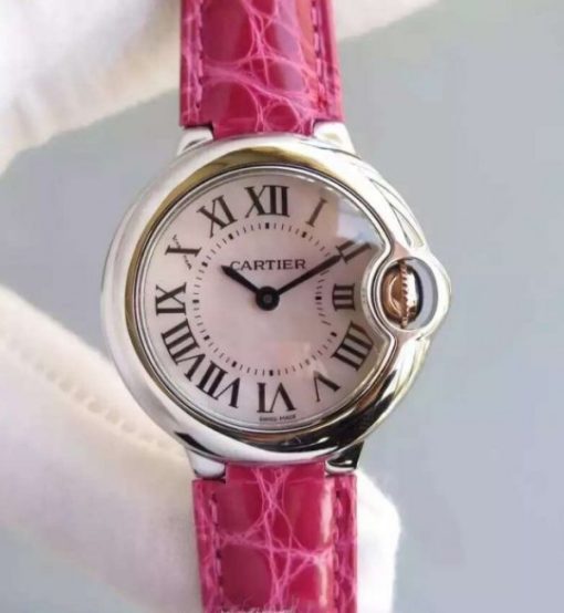 Replica Cartier Ballon Bleu Ladies 28mm SS White Dial Ronda Quartz