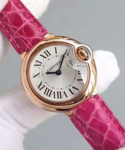 Replica Cartier Ballon Bleu Ladies 28mm RG White Dial Ronda Quartz