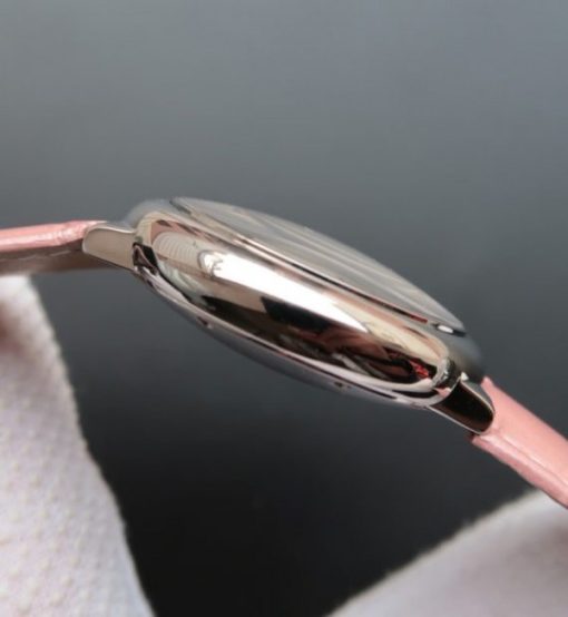 Replica Cartier Ballon Bleu 36mm White Textured Dial Pink Leather Strap - Image 4