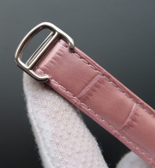 Replica Cartier Ballon Bleu 36mm White Textured Dial Pink Leather Strap - Image 6