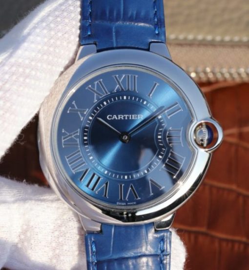 Replica Cartier TWF Ballon Bleu 46mm Blue Textured Dial MIYOTA9015