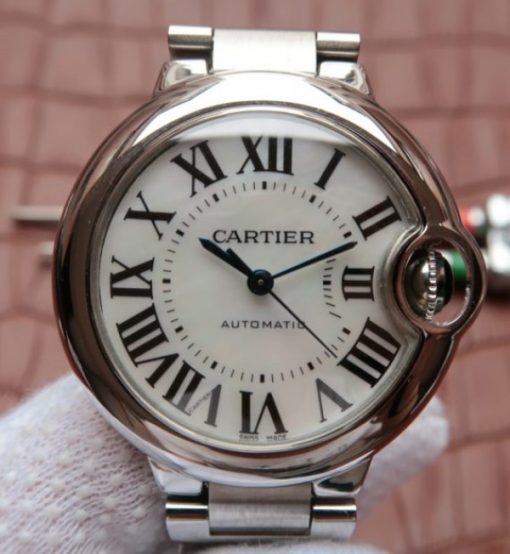 Replica Cartier Ballon Bleu 33mm SS White MOP Dial SS Bracelet - Image 3